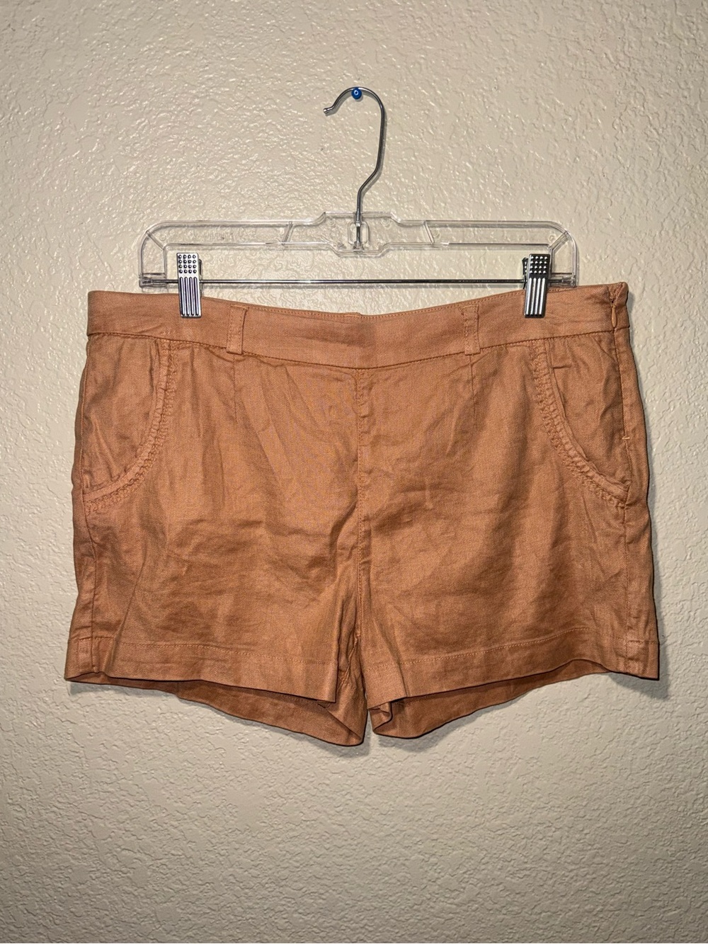 Gianni Bini Linen Blend Shorts Size 31 Side Zip Pockets
